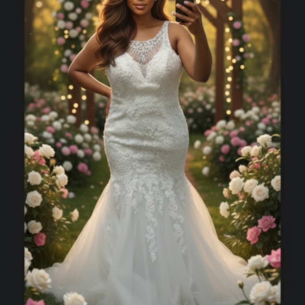 Elegant White Lace Wedding Dress